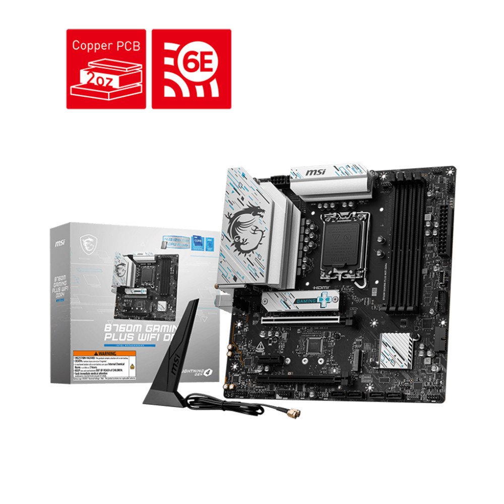 MAIN MSI B760M GAMING PLUS WIFI DDR4 (INTEL B760/ LGA 1700/ M-ATX/ 4 KHE RAM)